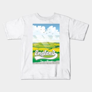 England For a Break vintage style travel poster Kids T-Shirt